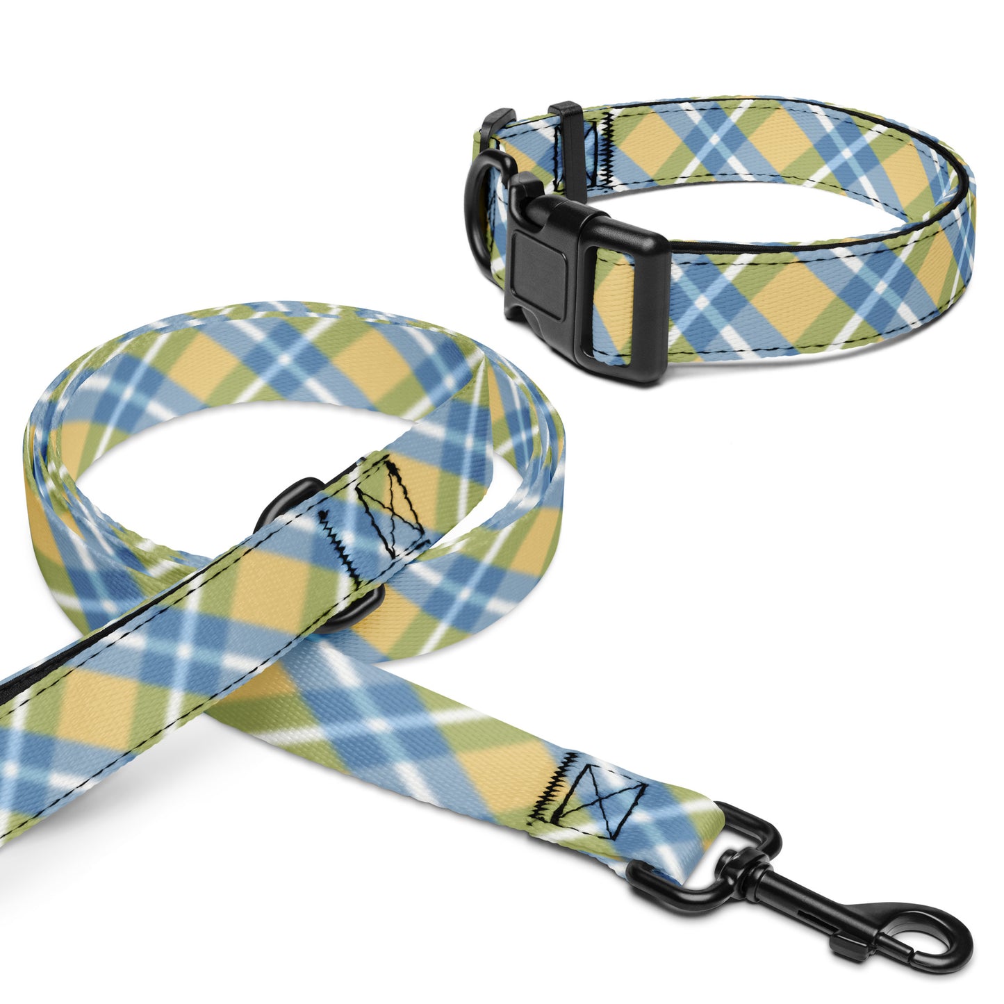 Plaid Paws Collar & Leash Set