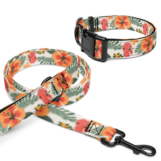 Tropical Tails Collar & Leash Set