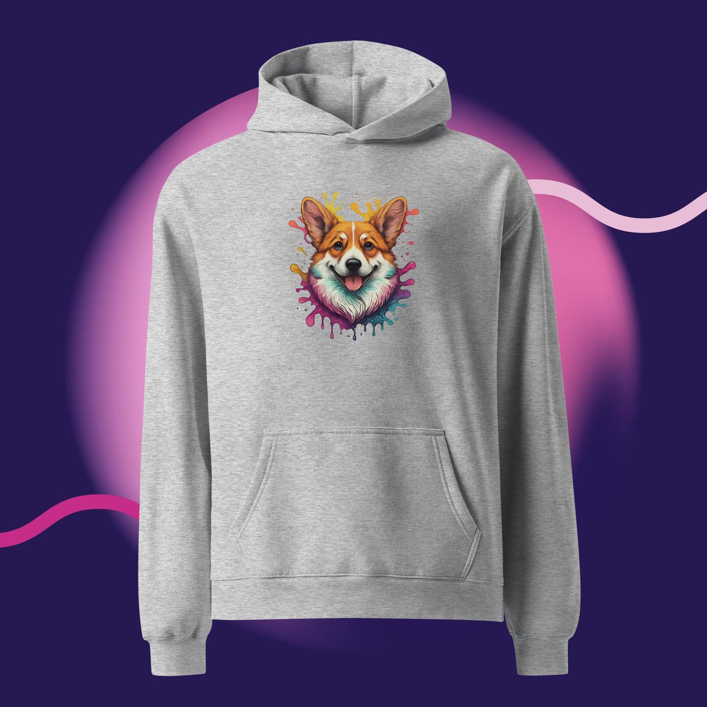 Color Splash Corgi Hoodie